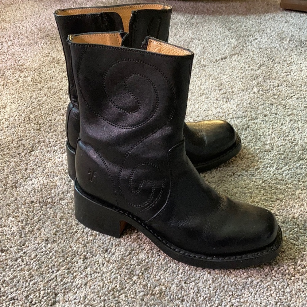 Frye black leather boots